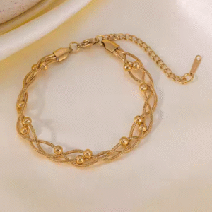 Twisted Bead Anti Tarnish Bracelet