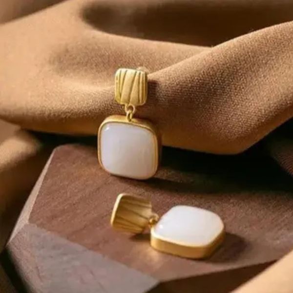Anti Tarnish Square Drop Earrings for Women - Image 2