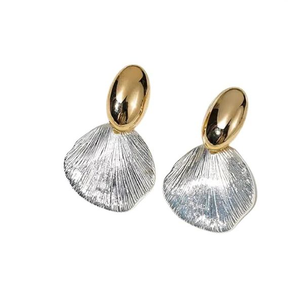 Sadaiv Dual Tone Shell Drop Earrings for Women - Image 3