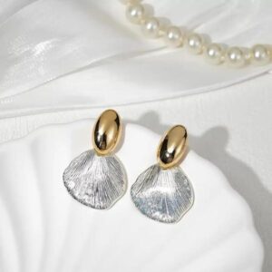 Sadaiv Dual Tone Shell Drop Earrings for Women